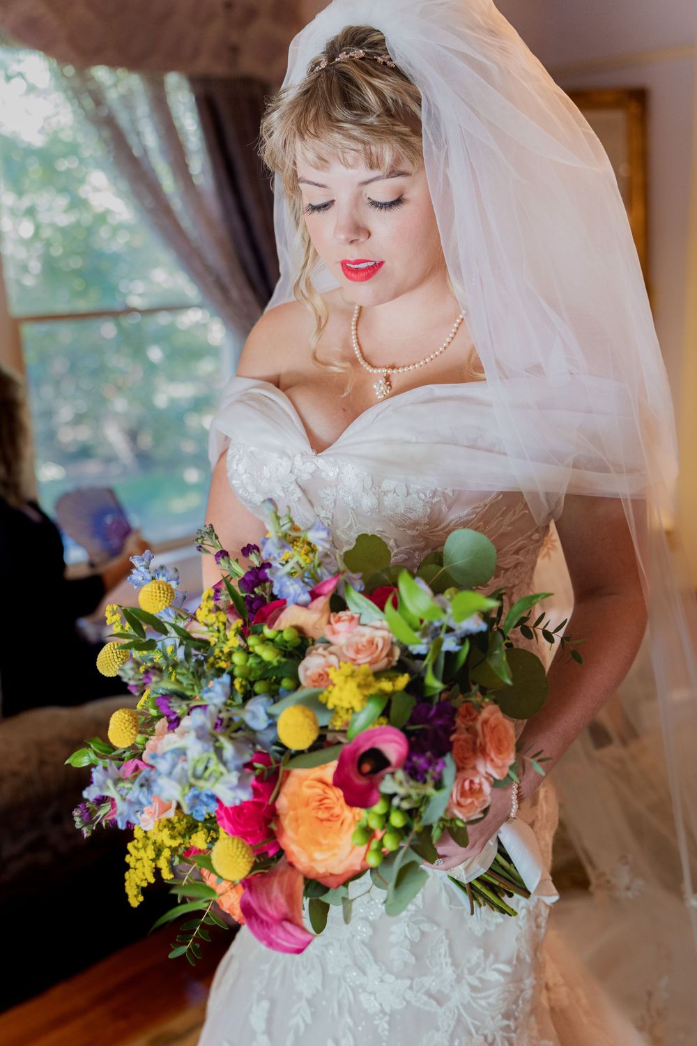 First kiss as husband and wife at altar